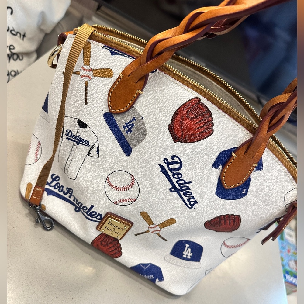 Dooney & Bourke White and Blue Baseball Bag
